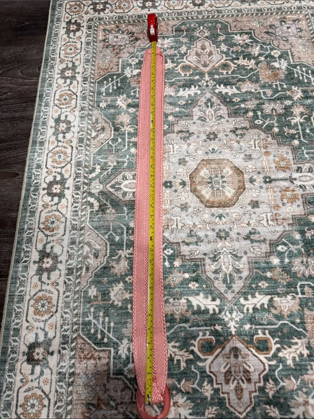 Vintage Pink Woven Belt with Marbled Plastic Ring Buckle Retro Adjustable 33”